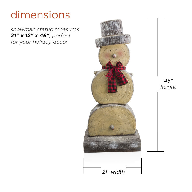 The Holiday Aisle® Wooden Snowman Statue & Reviews Wayfair Canada